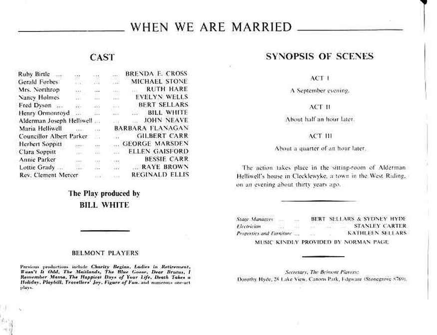hen We Are Married - Programme -1954